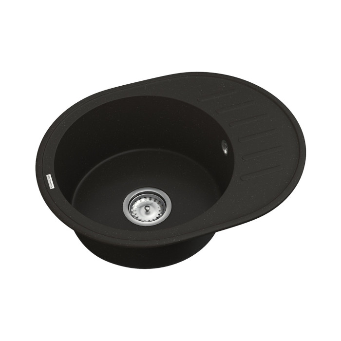 Мийка для кухні Vankor Lira LMO 02.57 Black кругла з сифоном