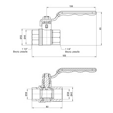 Кран шаровой SD Plus 1" 1/4 ВН для воды (рычаг) SD605NW32PN40