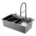 GS 7547-19 мийка PROFI 750*470 змішувач+сифон+ коланд.+дозатор+омивач склянк. (збройва сталь) {1/1}