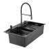 GS 7547-19 мийка PROFI 750*470 змішувач+сифон+ коланд.+дозатор+омивач склянк. (збройва сталь) {1/1}