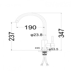 Змішувач для кухні з нержавіючої сталі PERLA ACERO RSS651