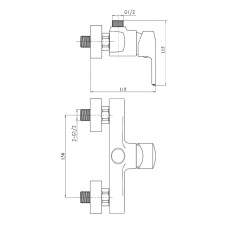 Змішувач для душу d-40 BRINEX