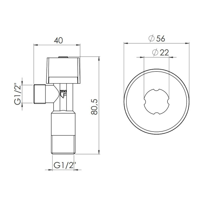Кран приборный шаровой Арко Thermo Alliance Standart 1/2"Н х 1/2"Н SF340W1515