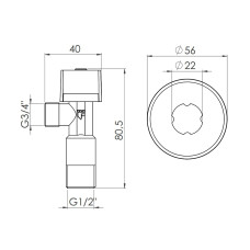 Кран приборный шаровой Арко Thermo Alliance Standart 1/2"Н х 3/4"Н SF340W1520