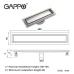 Душовий трап під плитку GAPPO G83007-4, 70х300 мм, нержавіюча сталь