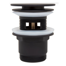 ITF 1028Y-7-MB донний клапан 1 1/4" BLACK матовий ITAL з переливом, латунь (коробка) {50}