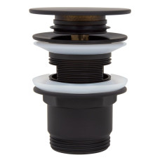 ITF 1028Y-7-MB донний клапан 1 1/4" BLACK матовий ITAL з переливом, латунь (коробка) {50}