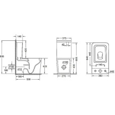 Унитаз-компакт Qtap Crow безободковый с сиденьем Soft-close QT05222170W 