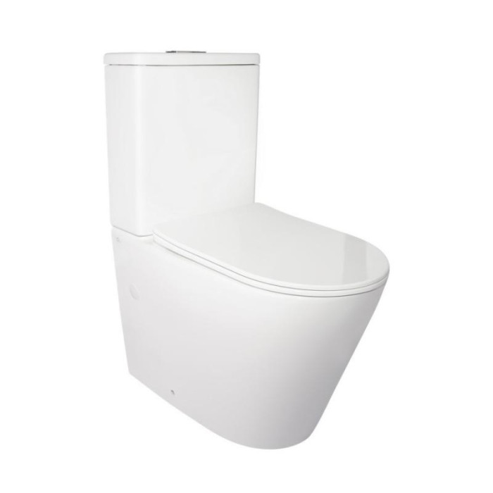 Унітаз-компакт Qtap Stork безобідковий з сідінням Soft-close QT15222178W