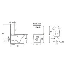 Унитаз-компакт Qtap Stork безободковый с сиденьем Soft-close QT15222178W 