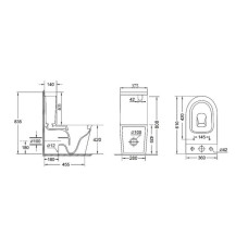 Унитаз-компакт Qtap Stork безободковый с сиденьем Soft-close QT15222179W 