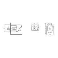 Унітаз підвісний Qtap Swan безобідковий з сідінням Soft-close QT16335178W