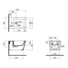 Биде подвесное Qtap Crow 520х360х290 White QT05555370W 