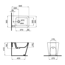 Биде напольное Qtap Crow 545х360х410 White QT05443370W 