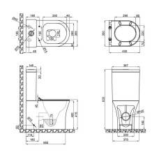Унитаз-компакт Qtap Virgo безободковый с сиденьем Soft-close QT18222169ARW 