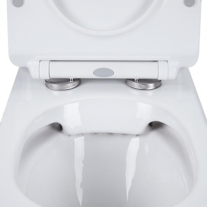 Унитаз-компакт Qtap Presto безободковый с сиденьем Soft-close QT24221217AW