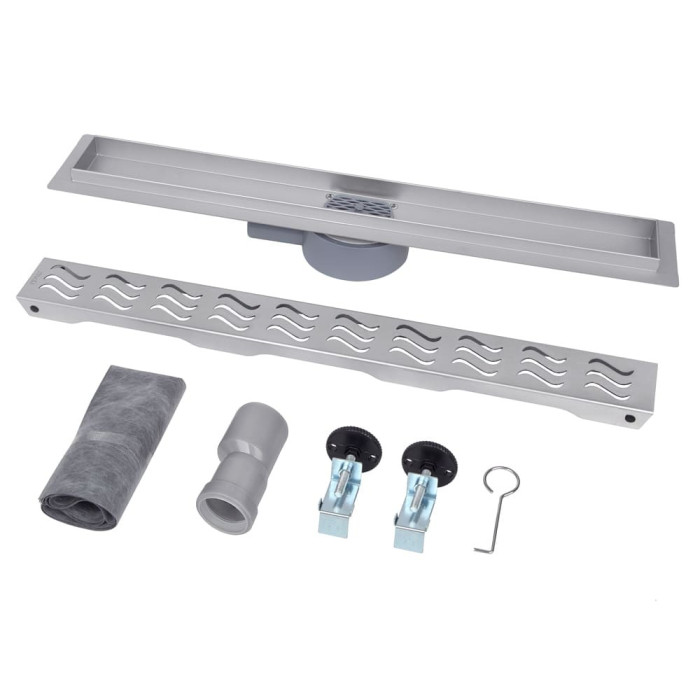 IT03-FT11/700 ITAL Душовий трап 700 мм,  поворот. 360, комбін.затвор, Brushed nickel (блістер) {5/1}