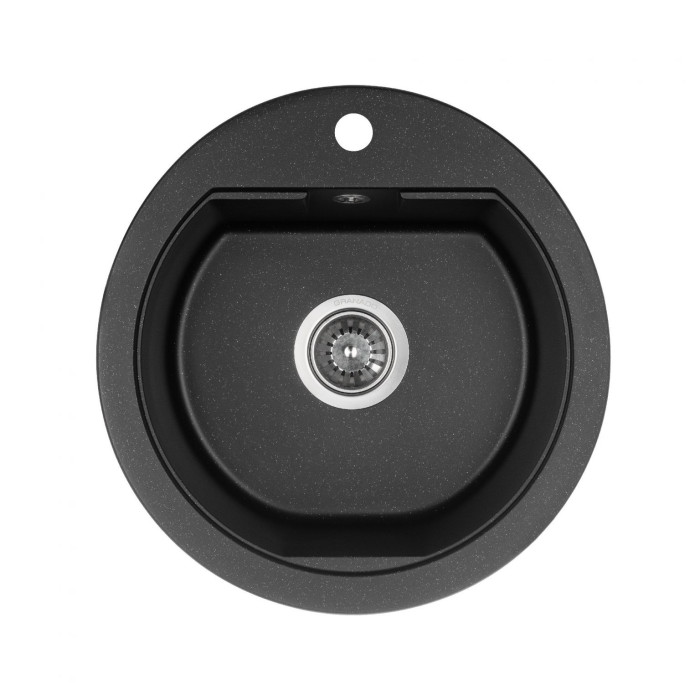 Мийка GRANADO LUGO 480x500x200 кругла black shine + сифон
