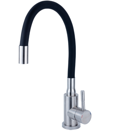Смеситель для кухни AQUATICA 9722131, с изогнутым изливом, черный