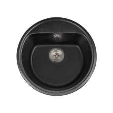 Мойка MiraGGIO MALIBU 516x219 круглая total black + сифон
