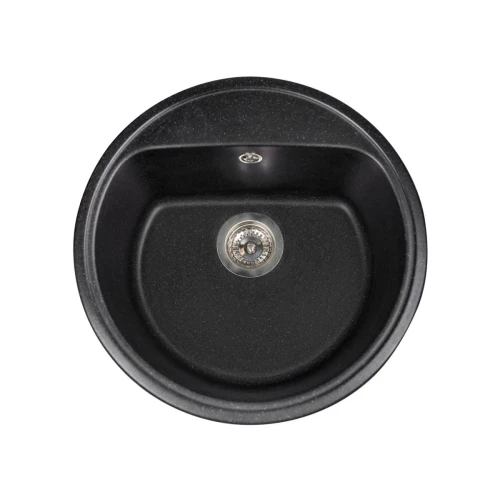 Мойка MIRAGGIO MALIBU 516x219 круглая total black + сифон