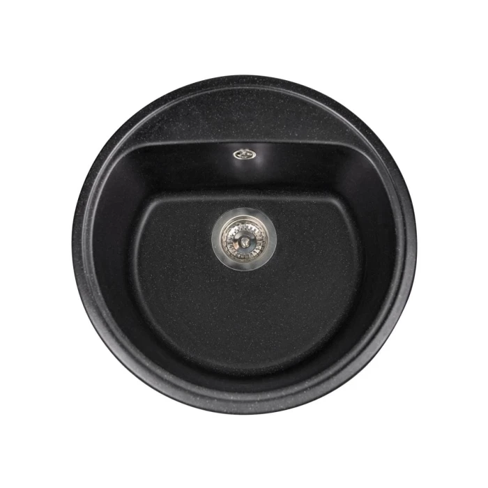 Мойка MIRAGGIO MALIBU 516x219 круглая total black + сифон