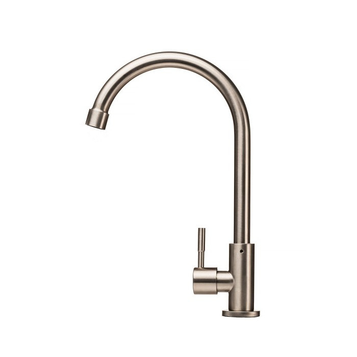 Монокран высокий 1/2 GLOBUS Lux Alpen с тонким гусаком из нержавейки (гайка)