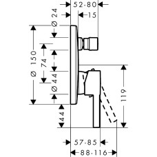ZESIS S змішувач для  ванни, ПМ, чорний матовий