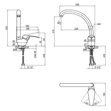 Змішувач для кухні Lidz (CRM) Premiera 84 008-3