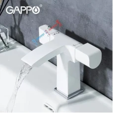 Змішувач для умивальника GAPPO G1007-50, білий/хром