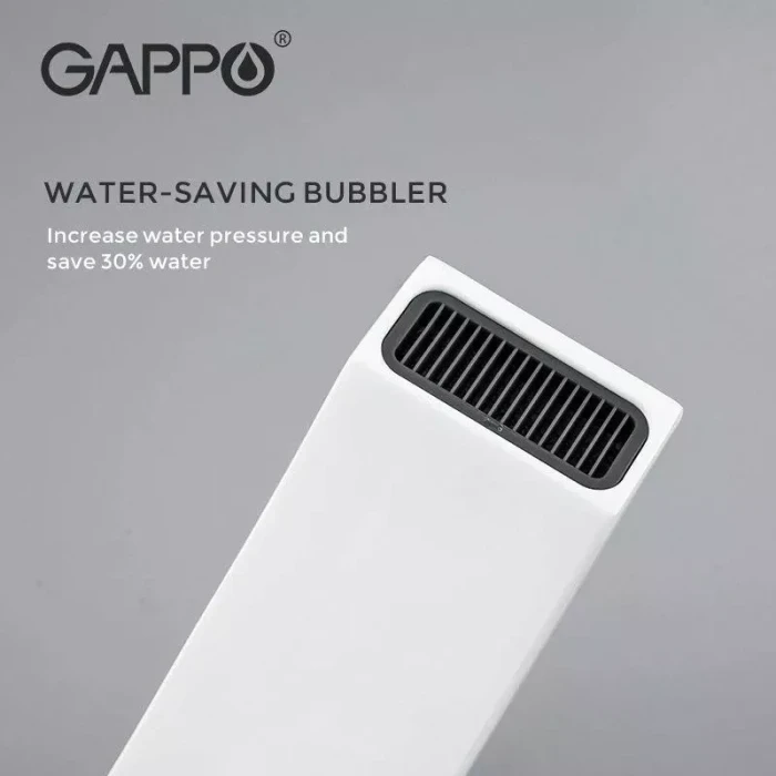Змішувач для умивальника GAPPO G1007-50, білий/хром