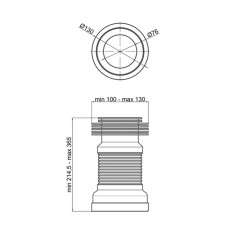 Гибкая труба для унитаза, длиной 450 мм, белая Lidz (WHI) 60 01 G001 01