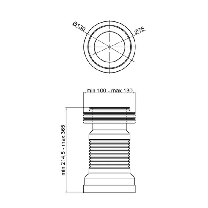 Гибкая труба для унитаза, длиной 450 мм, белая Lidz (WHI) 60 01 G001 01
