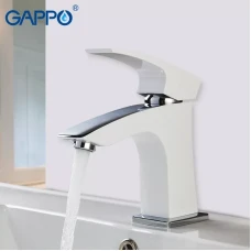 Змішувач для умивальника GAPPO G1007-7, білий/хром