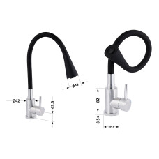 Смеситель для кухни Lidz Aria 015F31 с гибким изливом (k35) LDARI015F31BNK31872 BNK