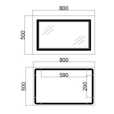 Дзеркало Qtap Cardinal (CA1) 800х500 з LED-підсвічуванням Touch, з антизапітнінням, з диммером,з регулюванням температури коліру (3000-6500K) Reverse QT0478C5080