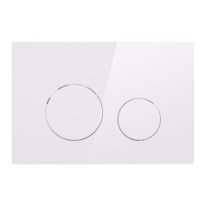 Клавиша для инсталяции унитаза Qtap Nest QT0111M11110W двойной смыв пластик белая глянцевая