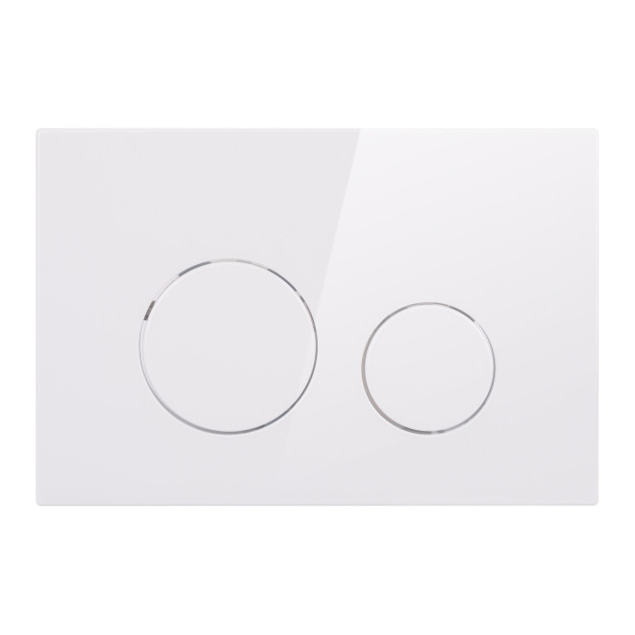 Клавіша для інсталяції унітазу Qtap Nest QT0111M11110W подвійний змив пластик біла глянцева