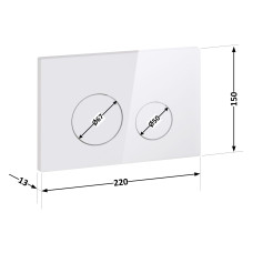 Клавиша для инсталяции унитаза Qtap Nest QT0111M11110W двойной смыв пластик белая глянцевая