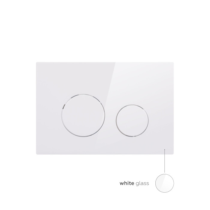 Клавіша для інсталяції унітазу Qtap Nest QT0111M11110W подвійний змив пластик біла глянцева
