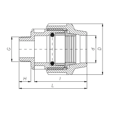 Муфта ПЕ із зовнішньою різьбою ITAL 63 мм х 2"