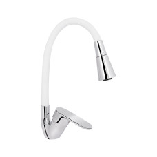 Смеситель для кухни Lidz Tani 008F3 с гибким изливом (k40) LDTAN008F3WCR37037 Chrome/White