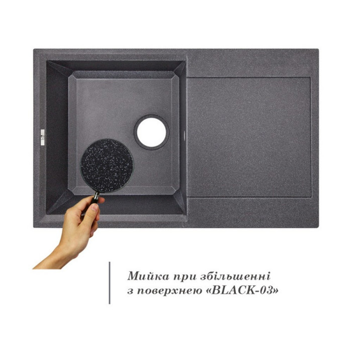 Кухонная мойка Lidz 790x495/230 BLA-03 (LidzBLA03790495230)