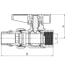 Кран с американкой     3/4   ASG  мотыль белый (PN50) антипрот.