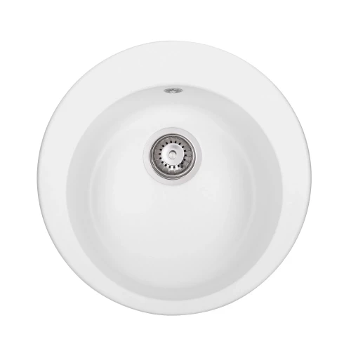 Мойка GRANADO VITORIA 506x506x210 круглая white + сифон