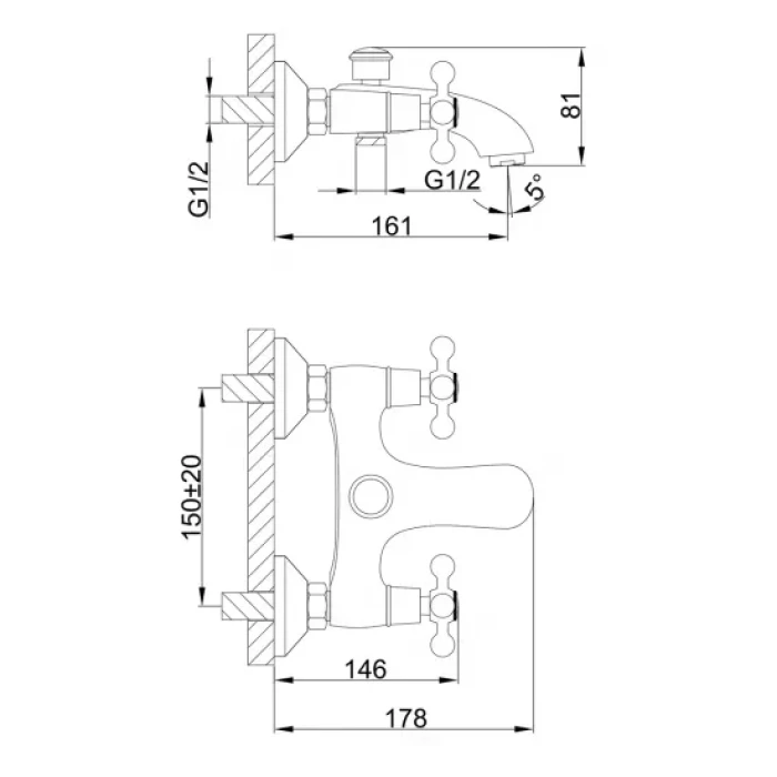 Змішувач для ванни Frap F3019-4, бронза