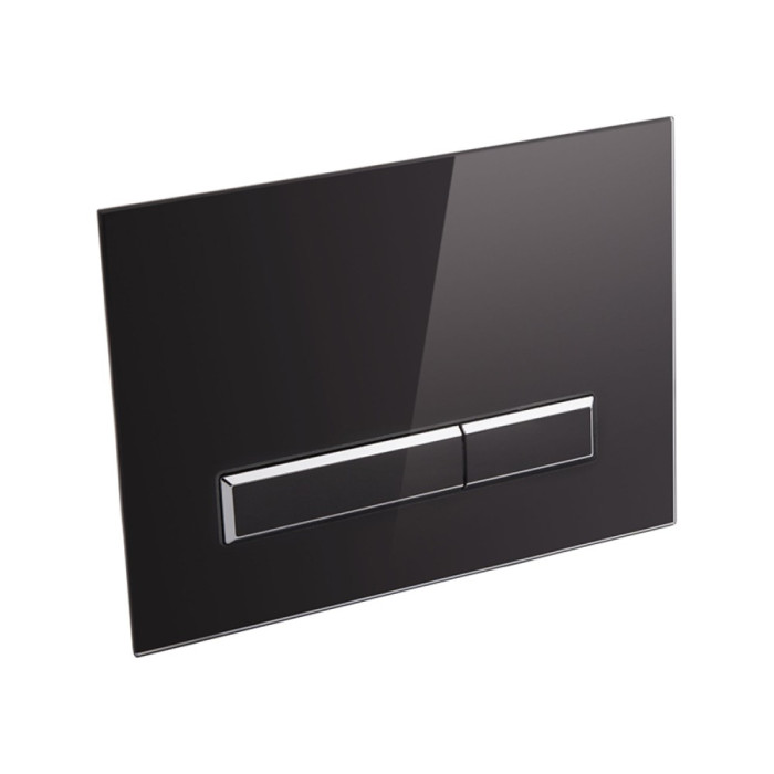 Инсталяция подвесного унитаза Qtap Nest ST кнопка QT0133M425V1107GB Glass Black черная
