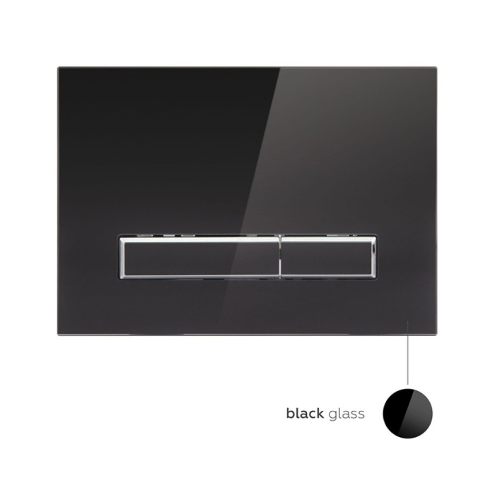 Инсталяция подвесного унитаза Qtap Nest ST кнопка QT0133M425V1107GB Glass Black черная