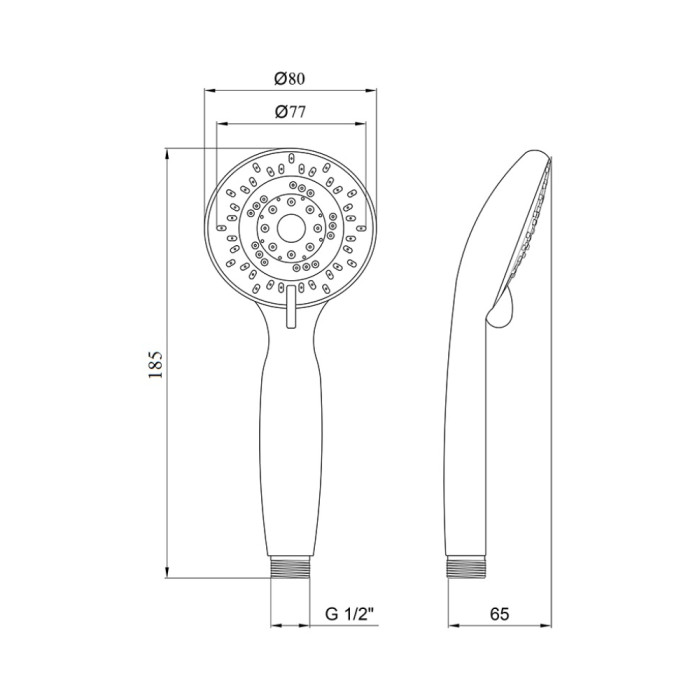 Лейка для ручного душа Lidz Niagara 05 80 мм округлая LDNIA05CRM22037 Chrome Лейка для ручного душа Lidz Niagara 05 80 мм округлая LDNIA05CRM22037 Chrome
