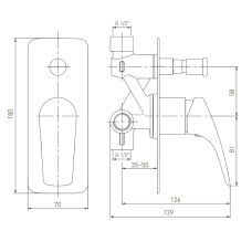 ORLANDO змішувач прихованого монтажу, 2-F, cromo